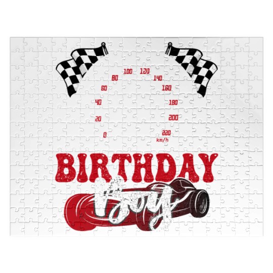 Kids 2nd Birthday Boy 2 Second Race Car Birthday Jigsaw Puzzles