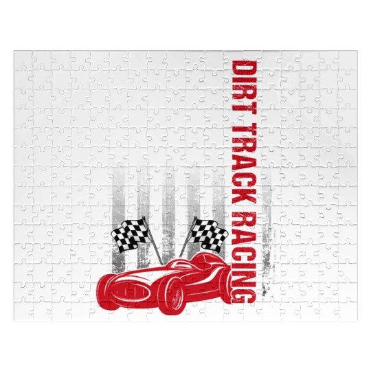 American Flag Dirt Track Racing Car Driver Racer Jigsaw Puzzles