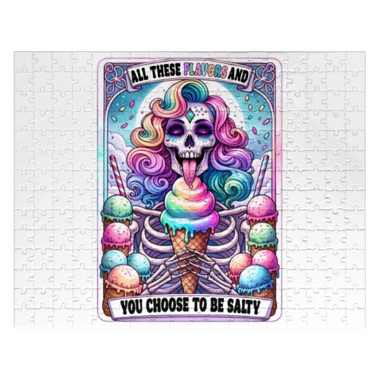 Funny Skeleton Salty Tarot Card, Funny Tarot Card Jigsaw Puzzles