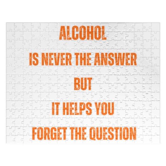 Humorous Alcohol Meme Typography Jigsaw Puzzles
