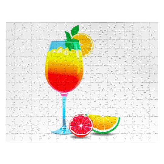 Colorful Cocktail with Fruit Garnish Jigsaw Puzzles