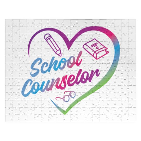 School Counselor Heart Watercolor Jigsaw Puzzles