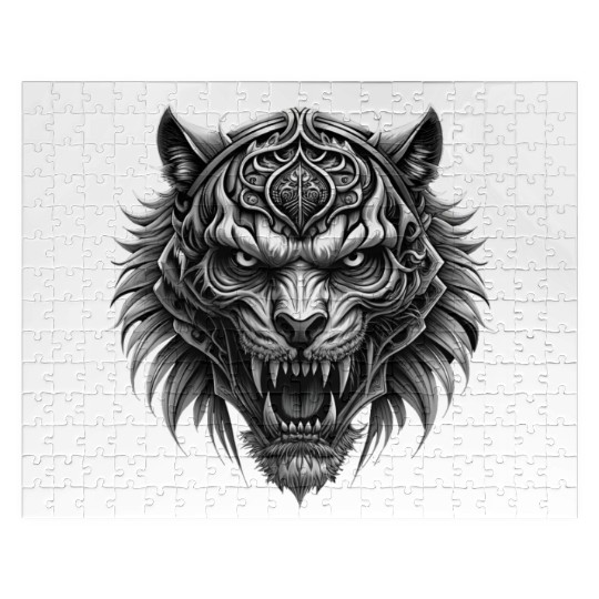 vector illustration tiger demon Jigsaw Puzzles