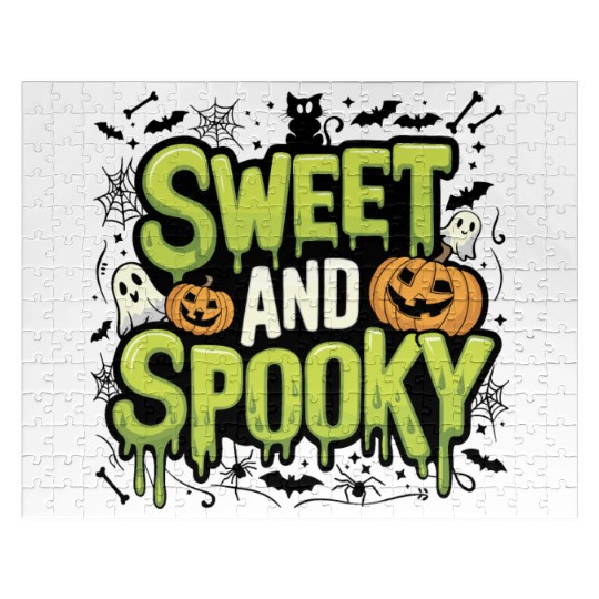 Sweet and Spooky - Sweet Halloween Saying Jigsaw Puzzles