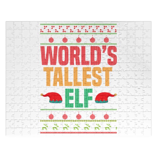 World's Tallest Elf - Christmas Ugly Sweater Jigsaw Puzzles