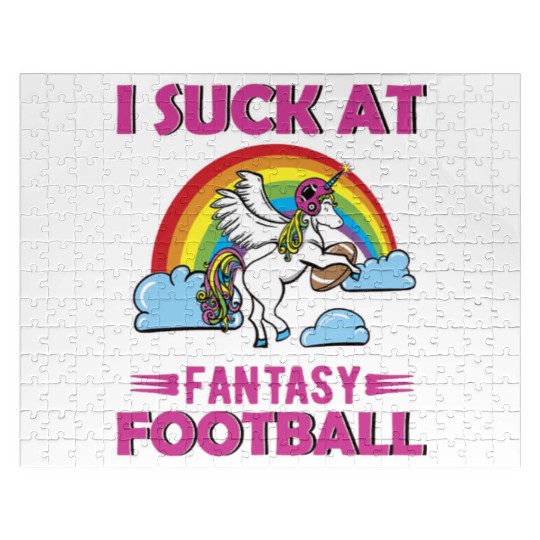 I Suck at Fantasy Football Unicorn Rainbow Jigsaw Puzzles