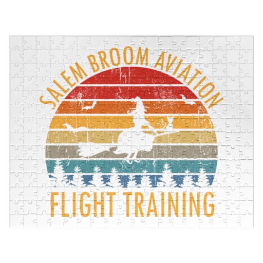 Womens Salem Broom Aviation Flight Halloween Jigsaw Puzzles