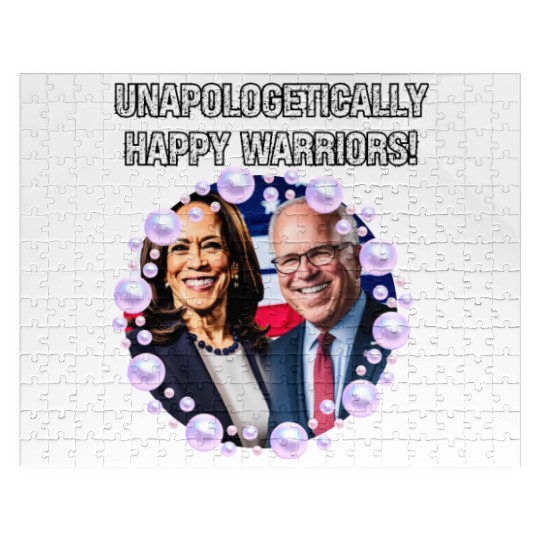 Harris & Walz Unapologetically happy warriors 2024 Jigsaw Puzzles