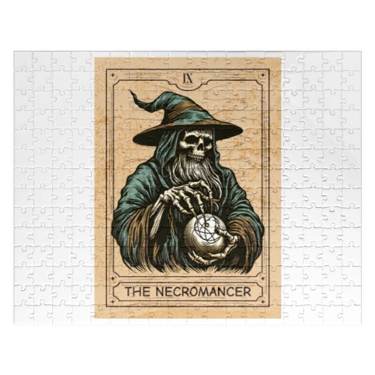 Necromancer - Spooky Necromancer Bones Necromancer Jigsaw Puzzles
