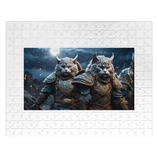 Viking cat lover scandinavia nordic norse valhalla Jigsaw Puzzles