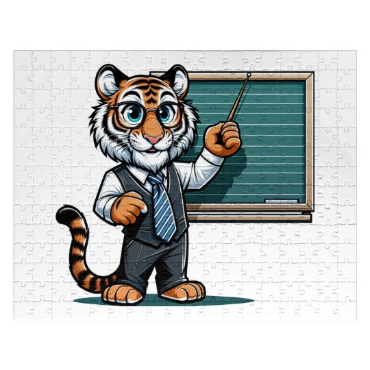 Cute Tiger Teacher Jigsaw Puzzles