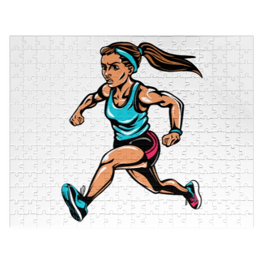Female Runner Graphic Jigsaw Puzzles