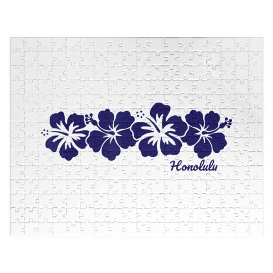 Honolulu Hawaii Hibiscus Flower Vacation Souvenir Jigsaw Puzzles
