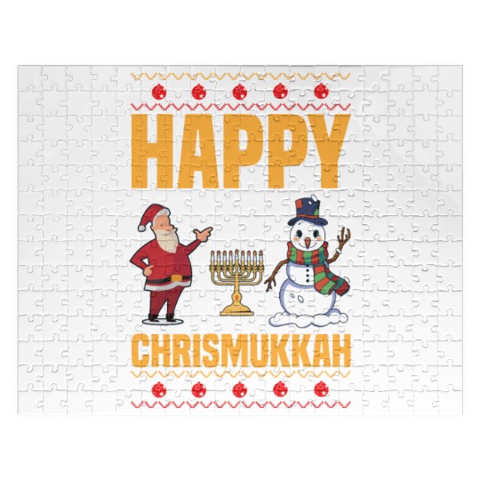 Happy Chrismukkah Funny Hanukkah Christmas Santa Jigsaw Puzzles