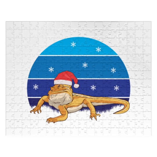 Iguana Christmas Light Sweater Funny Animals Lover Jigsaw Puzzles