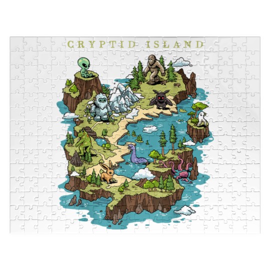 Cryptid Bigfoot Loch Ness Monster Mothman Jersey Jigsaw Puzzles