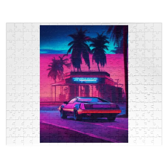 Retro Synthwave Night Drive Jigsaw Puzzles