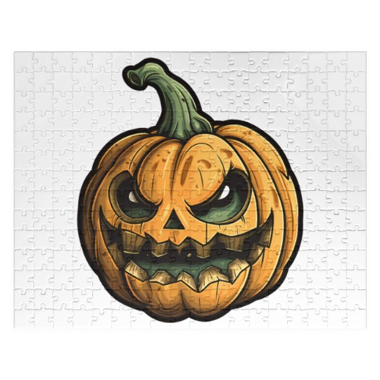 Grinning Green Stem Jack-O-Lantern Jigsaw Puzzles