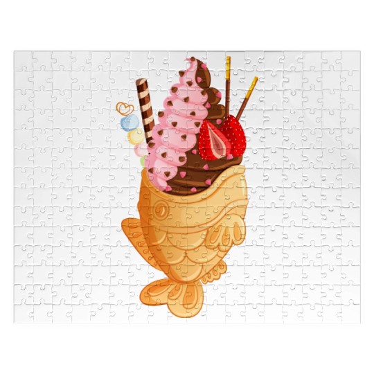 Strawberry & Chocolate Taiyaki with Mochi & Pocky Jigsaw Puzzles