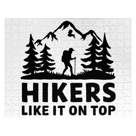 Hikers Hiking Mountains Forests Nature Jigsaw Puzzles