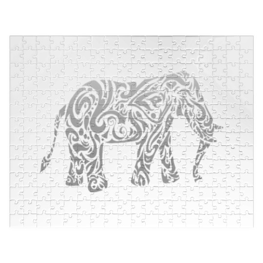 Tribal Elephant Graphic Design Cool Animal Lover Jigsaw Puzzles