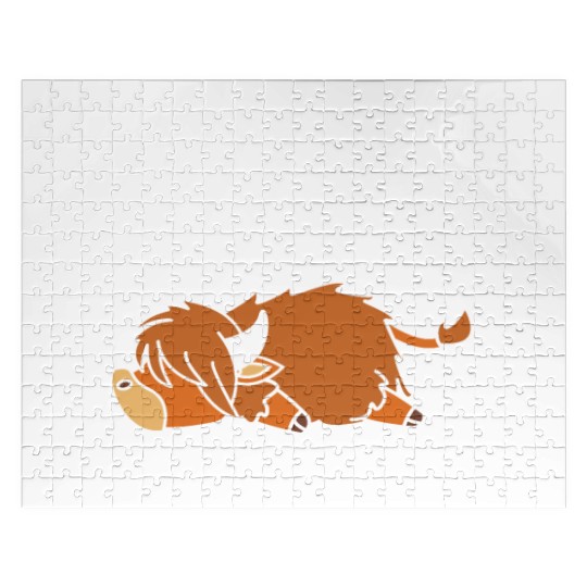Just A Little Moody Highland Cow Jigsaw Puzzles