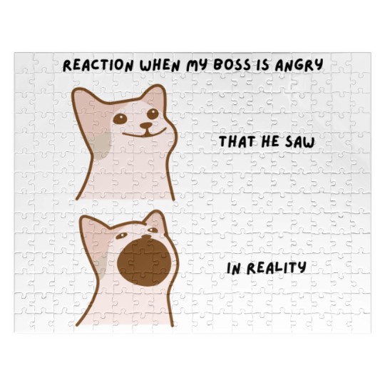 Meow - Reaction When My Boss Is Angry Jigsaw Puzzles