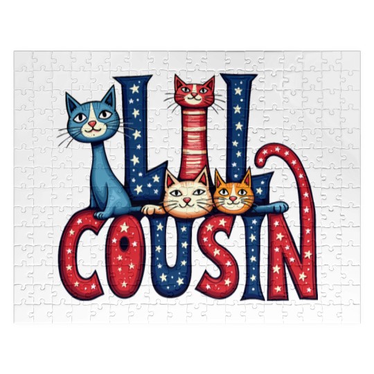 Matching Family Gift Jigsaw Puzzles Purr-Fect Cousin Kitty