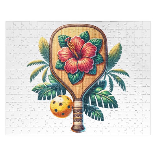 Hibiscus Flower Pickleball Jigsaw Puzzles