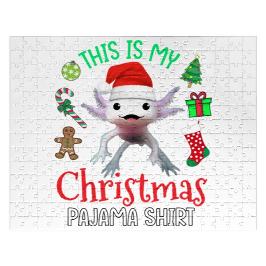 This is my Christmas Pajama Jigsaw Puzzles Axolotl Santa