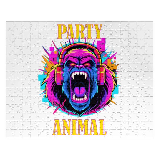 Party Animal Gorilla Style - Jigsaw Puzzles Design