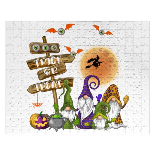 Cute Halloween Gnome Spooky Trick Or Treat Jigsaw Puzzles