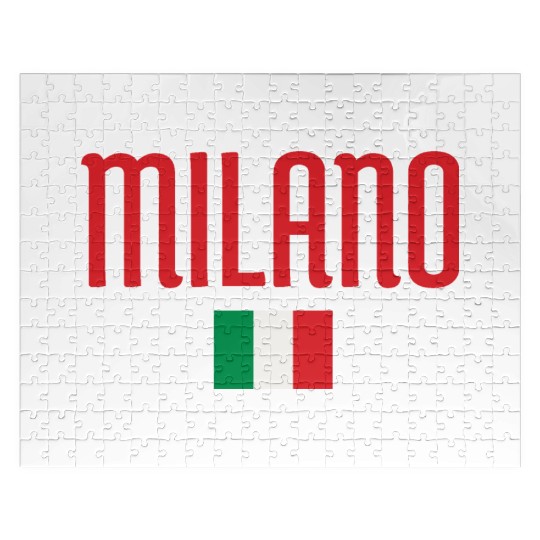 Vivid Milan Italy Flag Pattern Jigsaw Puzzles