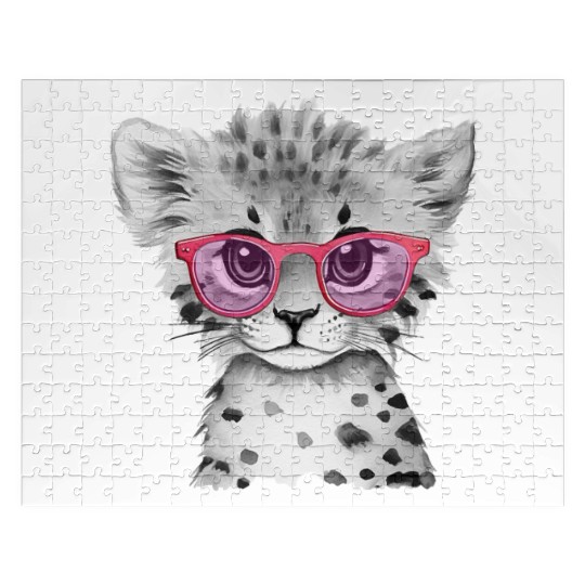 cheetah Animals with Glasses Jigsaw Puzzles