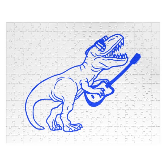 T. Rex Dino DJ Dinosaur Party Animal Plays Guitar Jigsaw Puzzles