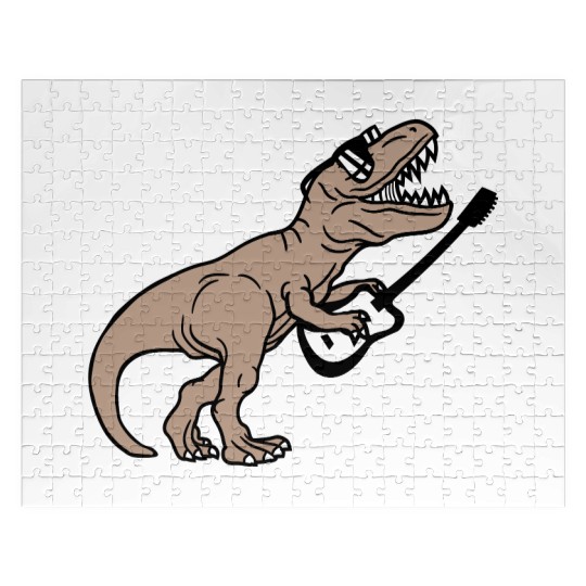 T. Rex Dino DJ Dinosaur Party Animal Plays Guitar Jigsaw Puzzles