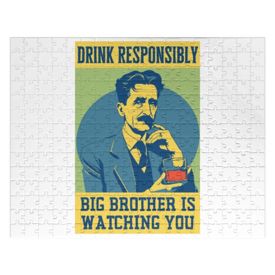 Big Brother Is Watching You Orwell Funny Alcohol B Jigsaw Puzzles