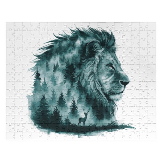 Majestic Lion in the Forest - Nature and Wildlife Jigsaw Puzzles