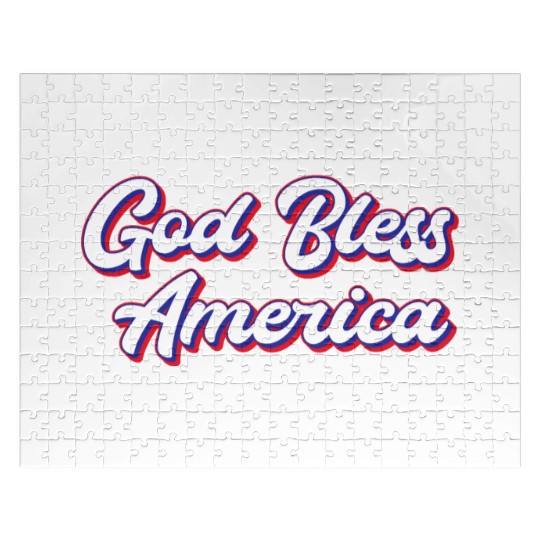 God Bless America Patriotic Design for Proud Jigsaw Puzzles