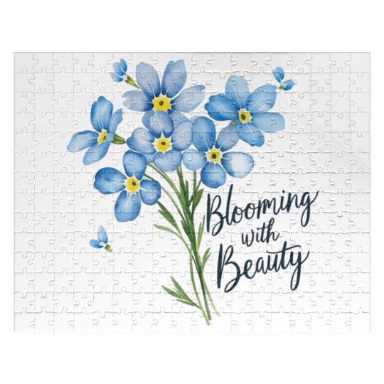 Blue Blossom Beauty “blue flower” Jigsaw Puzzles