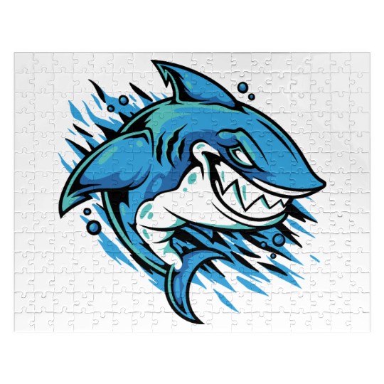 Shark Fish Sea Animals Lover Funny Design Jigsaw Puzzles