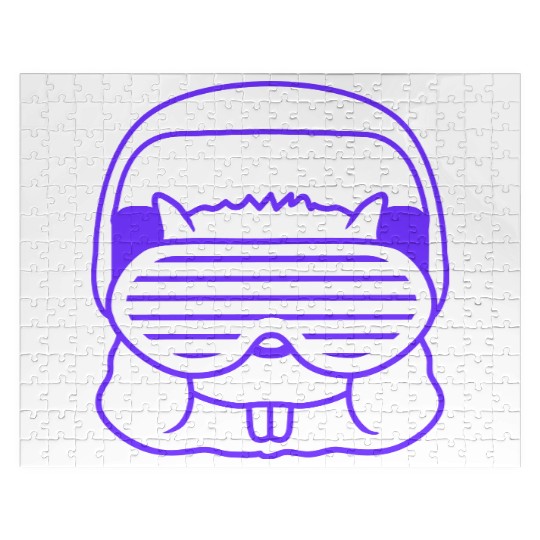 Cute DJ Hamster Party Animal Guinea Pig Pet Face Jigsaw Puzzles