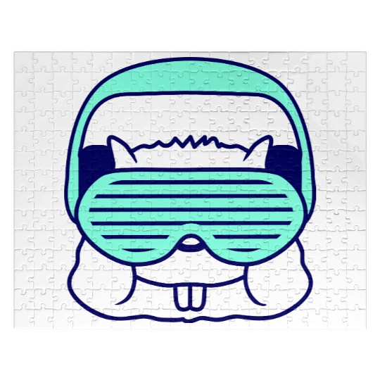 Cute DJ Hamster Party Animal Guinea Pig Pet Face Jigsaw Puzzles