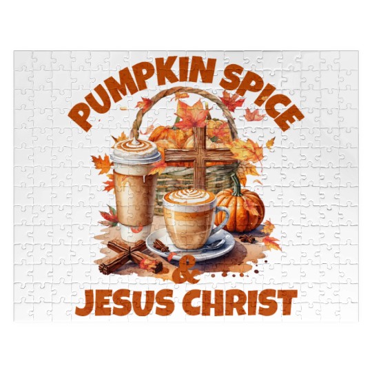 Pumpkin Spice And Jesus Christ Jigsaw Puzzles