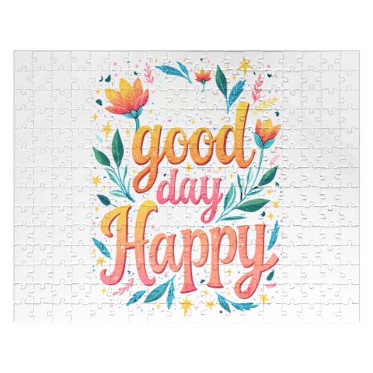 It's A Good Day To Be Happy - Inspirational Quote Jigsaw Puzzles