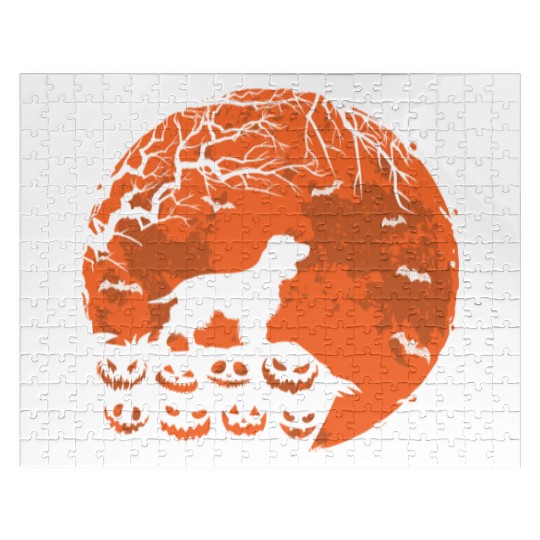 Boykin Spaniel And Moon Halloween Funny Dog Lover Jigsaw Puzzles