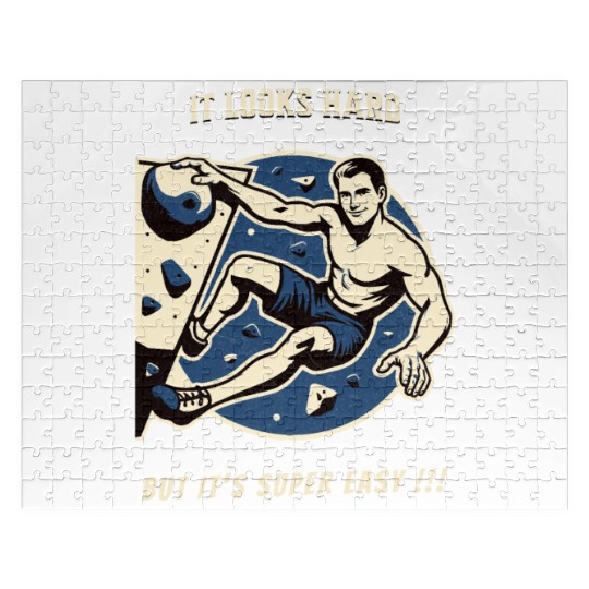 Climbing bouldering vintage Jigsaw Puzzles funny saying