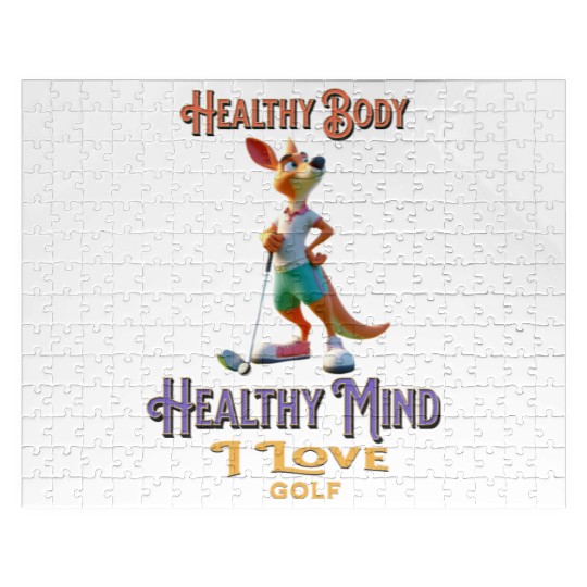 kangaroo playing golf Jigsaw Puzzles