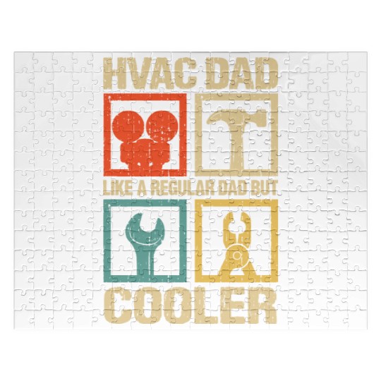 HVAC Dad But Cooler Funny HVAC Technician Father Jigsaw Puzzles