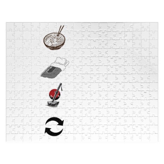 Eat sleep anime repeat manga Jigsaw Puzzles